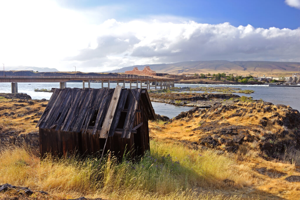 Abandoned Indian village, Columbia River gorge, Washington state