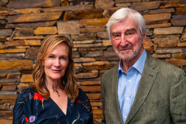 Author Tucker Malarkey and actor Sam Waterston, 2024