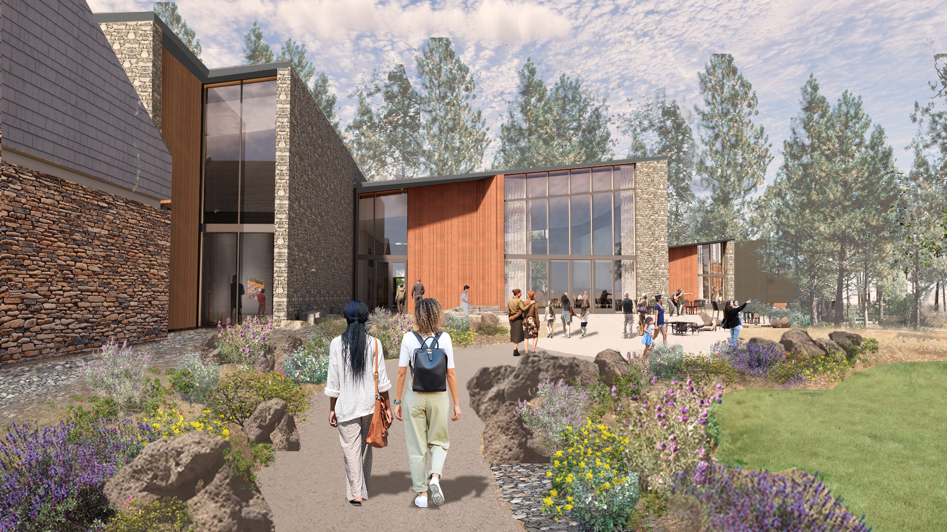 Rendering of Museum expansion, east facing terrace